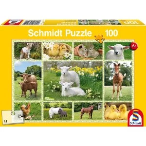 Image of Farm Animals Collage Jigsaw Puzzle 100 Piece Jigsaw