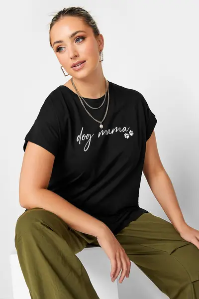 Image of Yours Slogan T-Shirt Black
