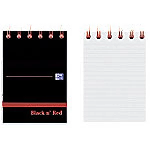 Image of OXFORD Black n' Red Wirebound Notebook Ruled A7 140 Pages