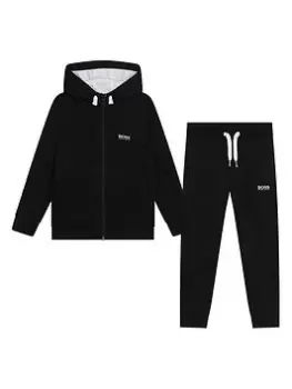 Image of BOSS Boys Logo Tracksuit - Black, Size Age: 8 Years