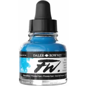 Image of Daler-Rowney FW Artists Acrylic Ink 29.5ml Process Cyan