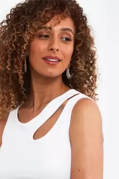 Image of Basic Cut Out Neckline Ribbed Vest
