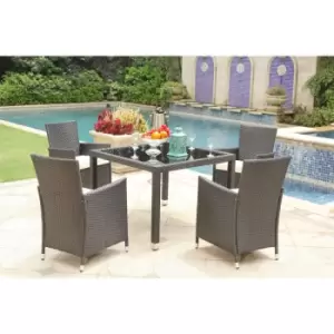 Image of Barbados Outdoor Dining Set 4 Seat Brown