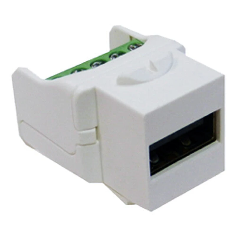 Image of Cablenet Cablenet USB 2.0 Type A Female - 5 Pin Terminal Keystone White HCIFP-16
