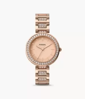 Image of Fossil Women Karli Three-Hand Rose Gold-Tone Stainless Steel Watch