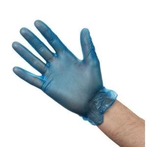 Image of Vinyl Powdered Medium Disposable Gloves Blue 50 Pairs 38897