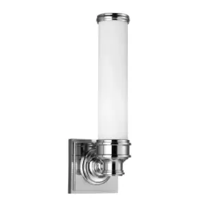 Image of IP44 Wall Light White Etched Glass Metal Ring Style Polished Chrome LED G9 3.5W