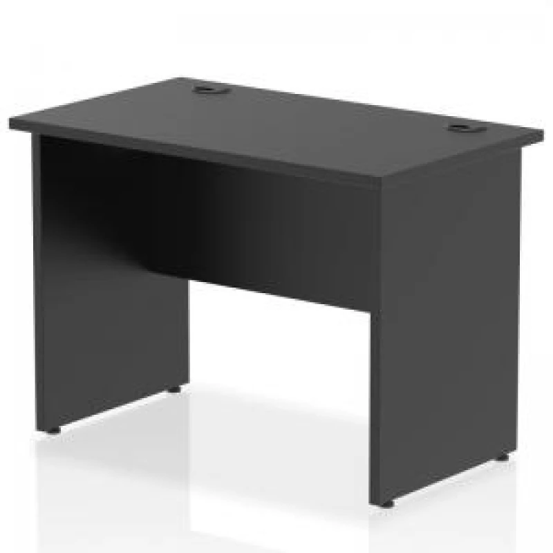 Image of Impulse 1000 x 600mm Straight Office Desk Black Top Panel End Leg DYNI004968