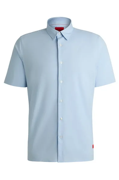 Image of HUGO Ebor Short Sleeved Shirt Pastel Blue L