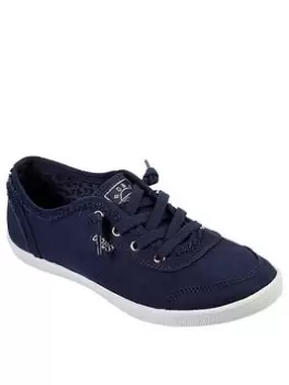 Image of Skechers Bobs B Cute Plimsolls - Navy, Size 4, Women