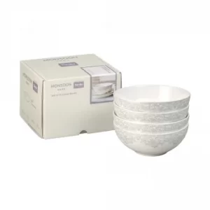 Image of Monsoon Filigree Silver 4 Piece Cereal Bowl Set- Boxed Set