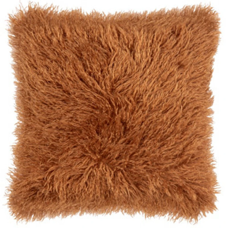 Image of Furn Furn Rowan Faux Fur Cushion in Orange Size: 50cm x 50cm Orange 50cm x 50cm Unisex 5025532356260