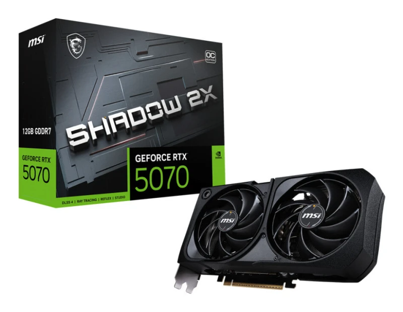 Image of MSI GeForce RTX 5070 12G SHADOW 2X OC NVIDIA 12 GB GDDR7 GEFORCE RTX 5070 12G SHADOW 2X OC