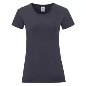 Image of Fruit Of The Loom Womens/Ladies Iconic T-Shirt (XS) (Deep Navy)