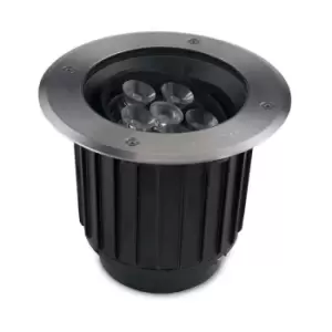 Image of Leds-C4 Gea - Outdoor LED Recessed Ground Uplight Stainless Steel Polished 18.5cm 1667lm 10deg. 3000K IP67