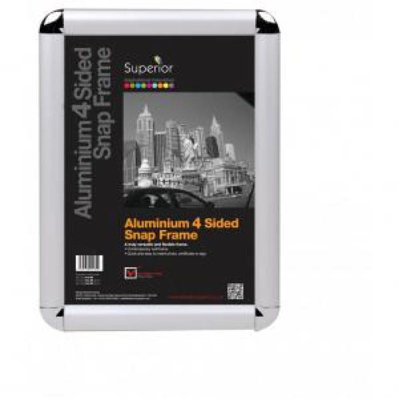 Image of Stewart Superior Seco A4 Snap Frame with Round Corners 25mm Silver - ROUNDA4 ROUNDA4