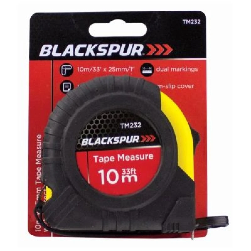 Image of Blackspur 10M X 25Mm Tape Measure With Protective Cover 52042AWUK