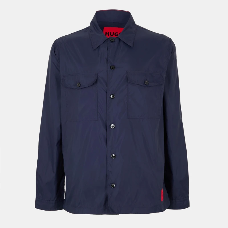 Image of Hugo Mens Enalu Structured Overshirt Blue male S