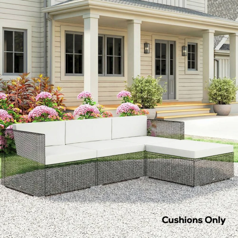 Image of OUTSUNNY Patio Furniture Cushions Water-Repellent in Cream Cream Unisex