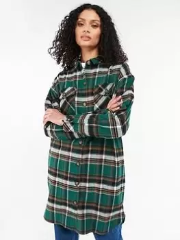 Image of Barbour Cassley Longline Check Overshirt - Multi, Size 14, Women