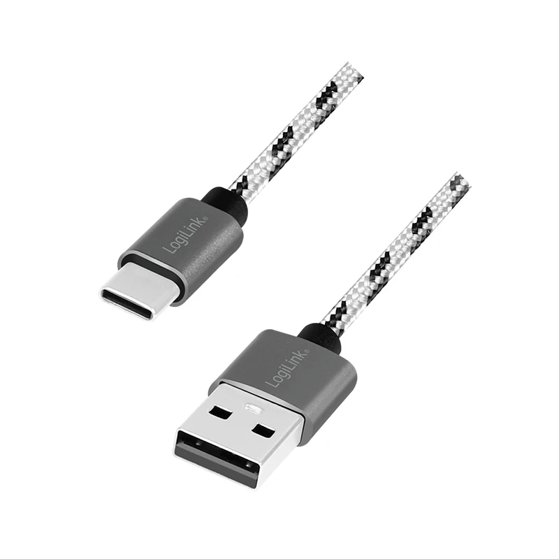 Image of LogiLink CU0201 USB cable USB 2.0 USB C USB A Black. White