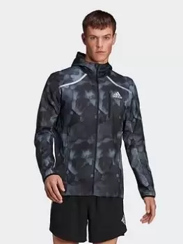 Image of adidas Marathon Fast Graphic Jacket, Black, Size L, Men