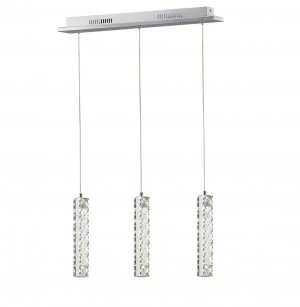 Image of Ceiling Pendant 3 Drop LED 4000K 3 X 3W Polished Chrome, Crystal