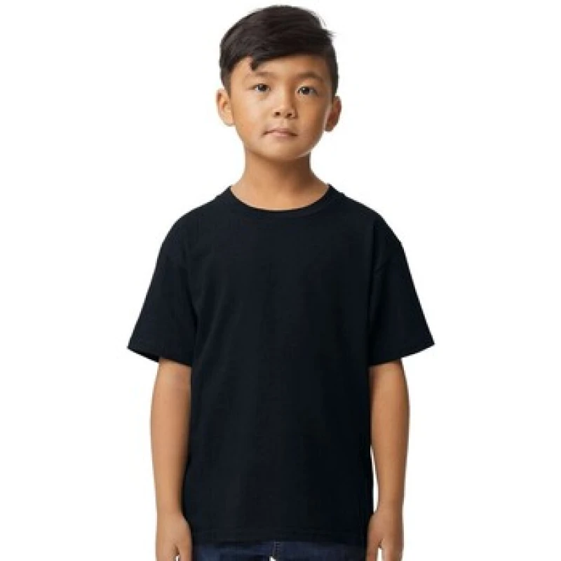 Image of Gildan Midweight Soft Touch T-Shirt in True Black Size: XS True Black Unisex XS