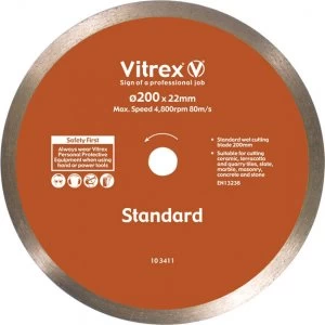 Image of Vitrex Diamond Blade For Wet Bridge Tile Saw 200mm