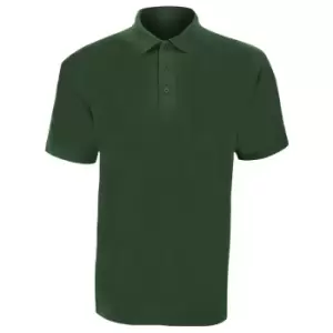 Image of UCC 50/50 Mens Plain PiquA Short Sleeve Polo Shirt (XS) (Bottle Green)
