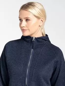Image of Craghoppers Elena Full Zip Fleece Hoodie - Navy, Navy Marl, Size 8, Women