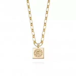 Image of Daisy Bloom Medallion 18ct Gold Plated Necklace DN02_GP