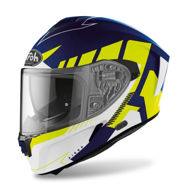 Image of Airoh Spark Rise Blue Yellow Matt Full Face Helmet S
