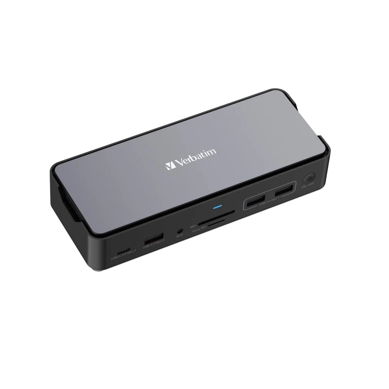 Image of Verbatim CDS-15SSD USB-C Pro 15 Port with SSD Included Docking Station 32174 Grey