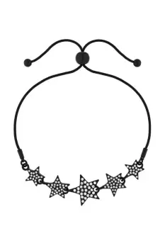 Image of Black Crystal Graduated Pave Star Toggle Bracelet