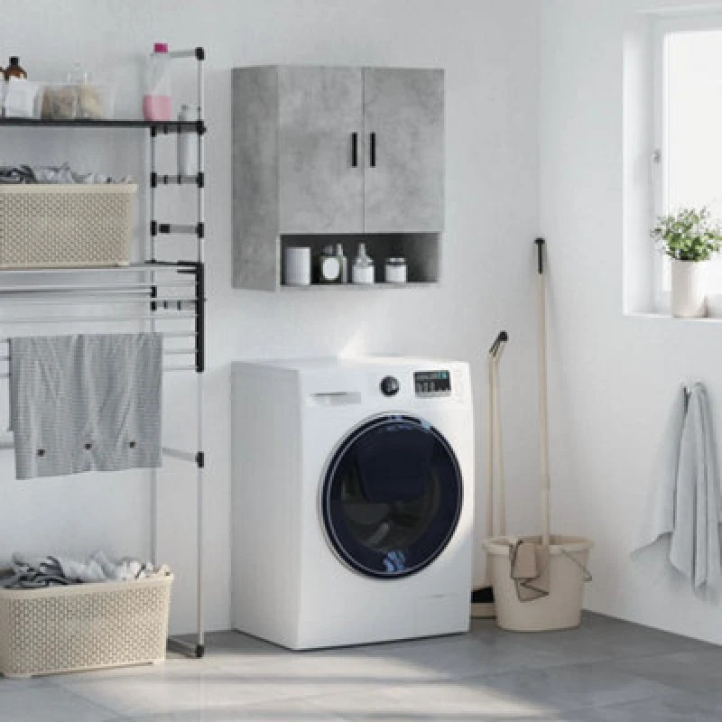 Image of Vidaxl Wall Cabinet Concrete Grey 60X31X70 Cm Engineered Wood