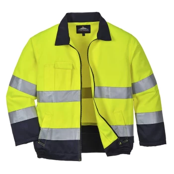 Image of Portwest Madrid Hi Vis Jacket Yellow / Navy S