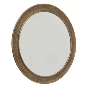 Image of Hammered Large Brass Wall Mirror