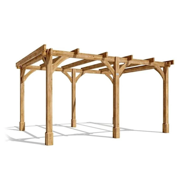 Image of Dunster House Wooden Pergola Garden Plant Frame Furniture Kit Leviathan 4M X 3M