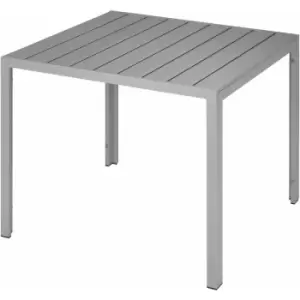 Image of Aluminium garden table w/ adjustable feet (90x90x74.5cm) - outdoor table, patio table, outdoor dining table - silver - silver