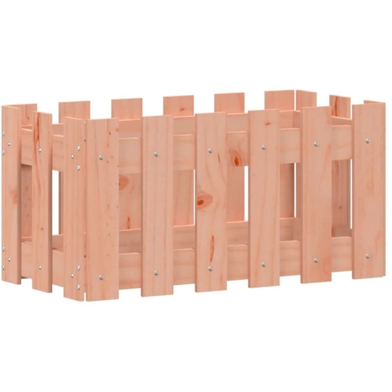 Image of vidaXL Garden Planter with Fence Design 60x30x30cm - Wood, Brown 832470