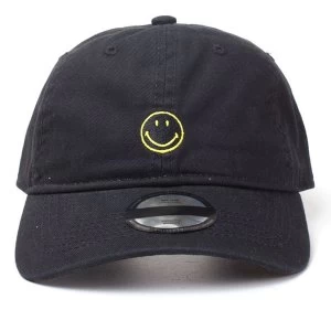 Image of Smiley - Embroidered Logo Unisex Adjuster Fitting Strap Cap - Black