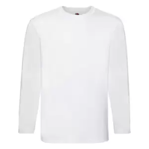 Image of Fruit Of The Loom Mens Super Premium Long Sleeve Crew Neck T-Shirt (XL) (White)
