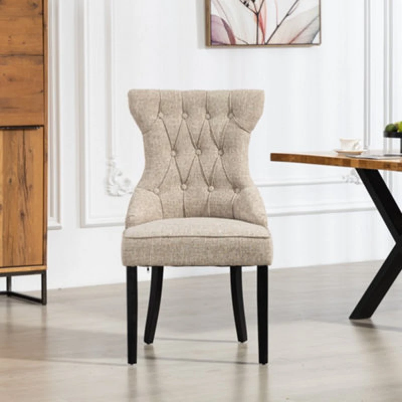 Image of Lurano Fabric Dining Chairs - Set Of 2 - Light Brown