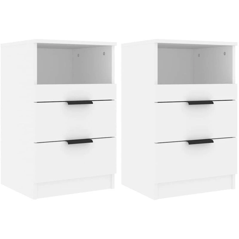 Image of VIDAXL Bedside Cabinets 2 pcs White Engineered Wood Vidaxl 8720286965290