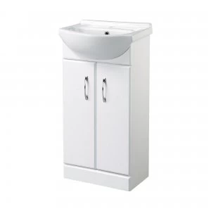 Image of Wickes White Gloss Cloakroom Vanity Unit - 425mm