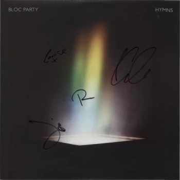 Image of Bloc Party Hymns - White Vinyl - Autographed 2016 UK 2-LP vinyl set INFECT261LP