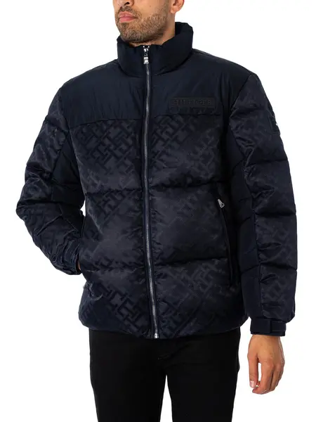 Image of Tommy Hilfiger New York Monogram Puffer Jacket Desert Sky XXL