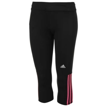 Image of adidas Questar Three Quarter Ladies Running Tights - Black/Pink