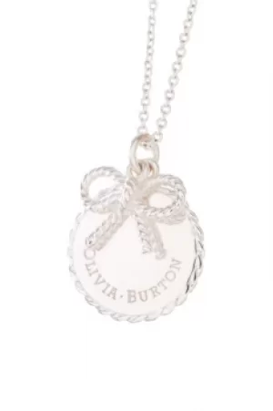 Image of Ladies Olivia Burton Silver Plated Vintage Bow Coin and Bow Necklace OBJ16VBN03
